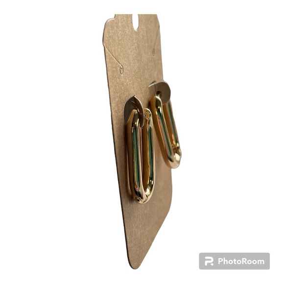 Gold Tone Squoval Hoop Earrings (2/$12) - Picture 2 of 4